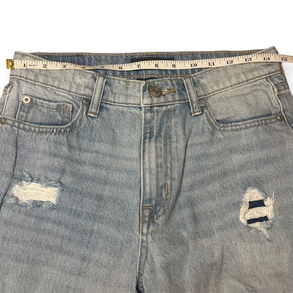 Aeropostale Mom Jeans Distressed Light Wash High Rise Straight Leg Size 6 - Picture 6 of 8